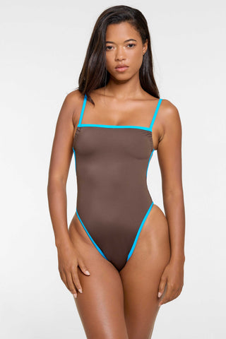 Bandeau Cut Swimsuit (Mocha)