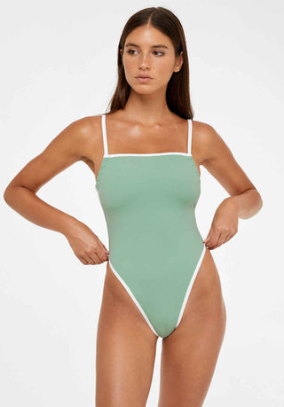 Bandeau Cut Swimsuit (Matcha)