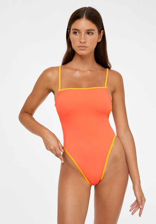 Bandeau Cut Swimsuit (Orange)